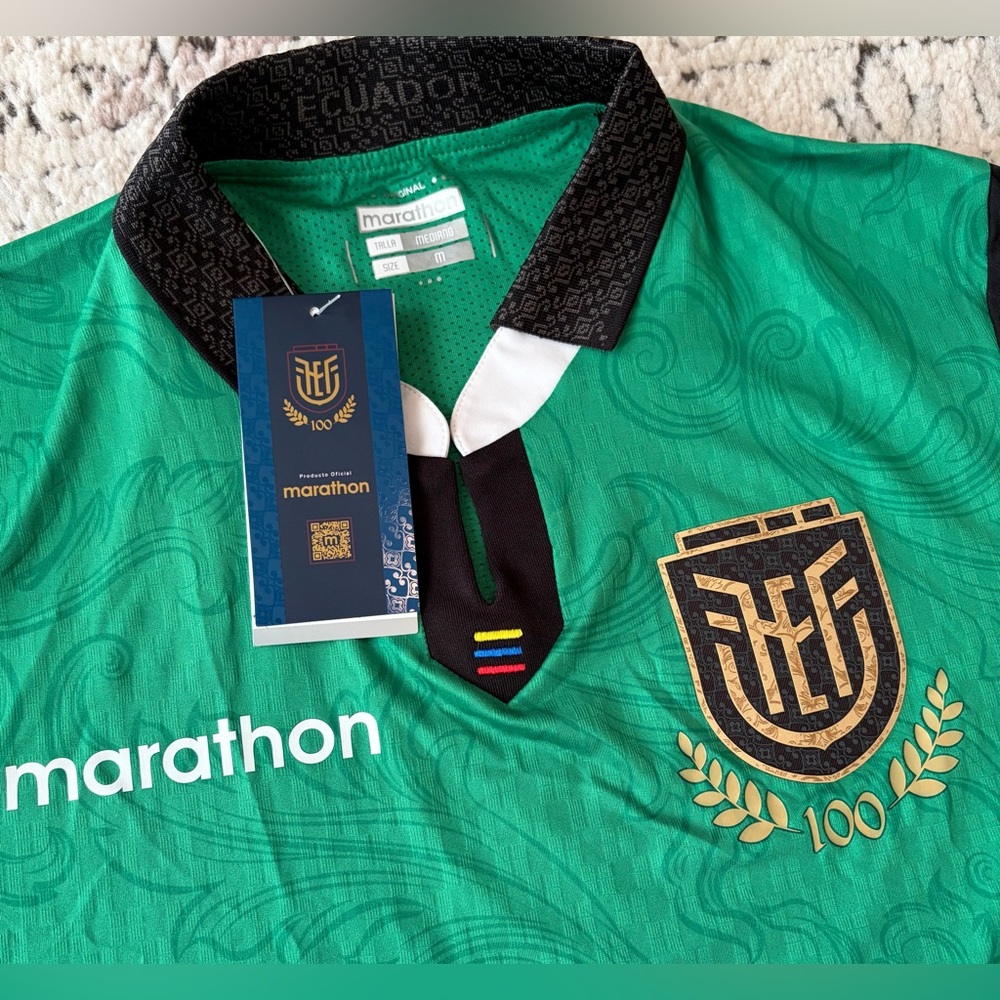 Marathon Authentic Ecuador 100 Years Edition Centenario Green Jersey Men’s Sz: M - Picture 3 of 7